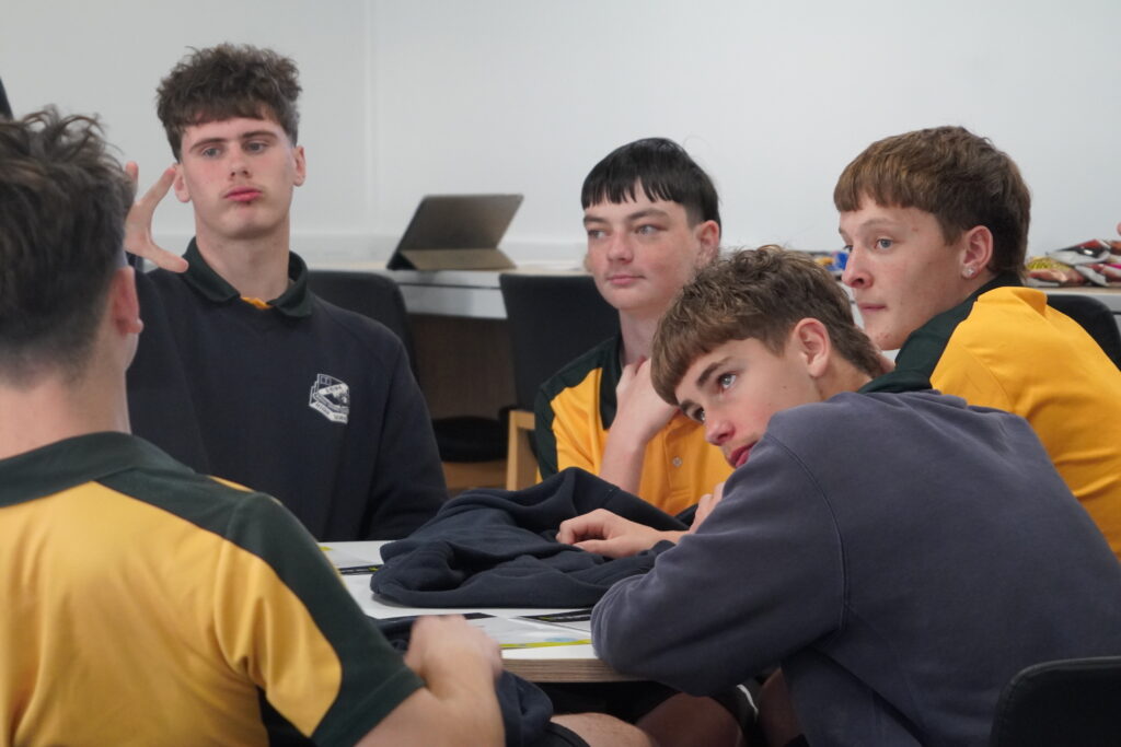 Teenage boys in the Top Blokes mentoring program