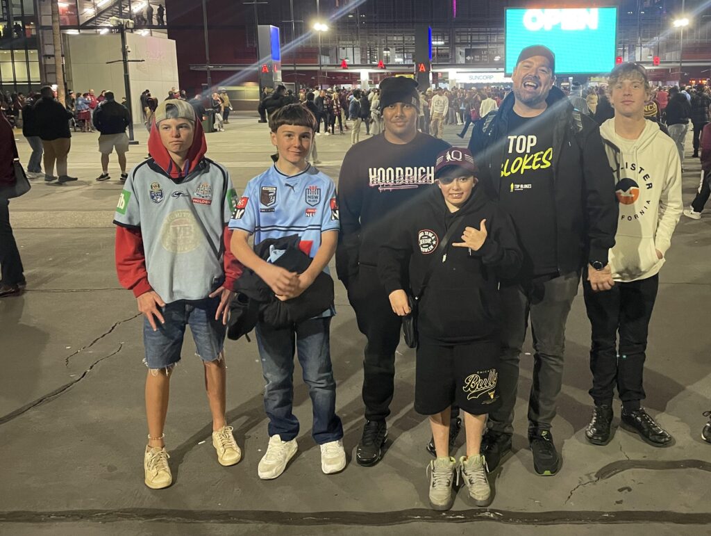 Dayne with Grad Club boys at State of Origin